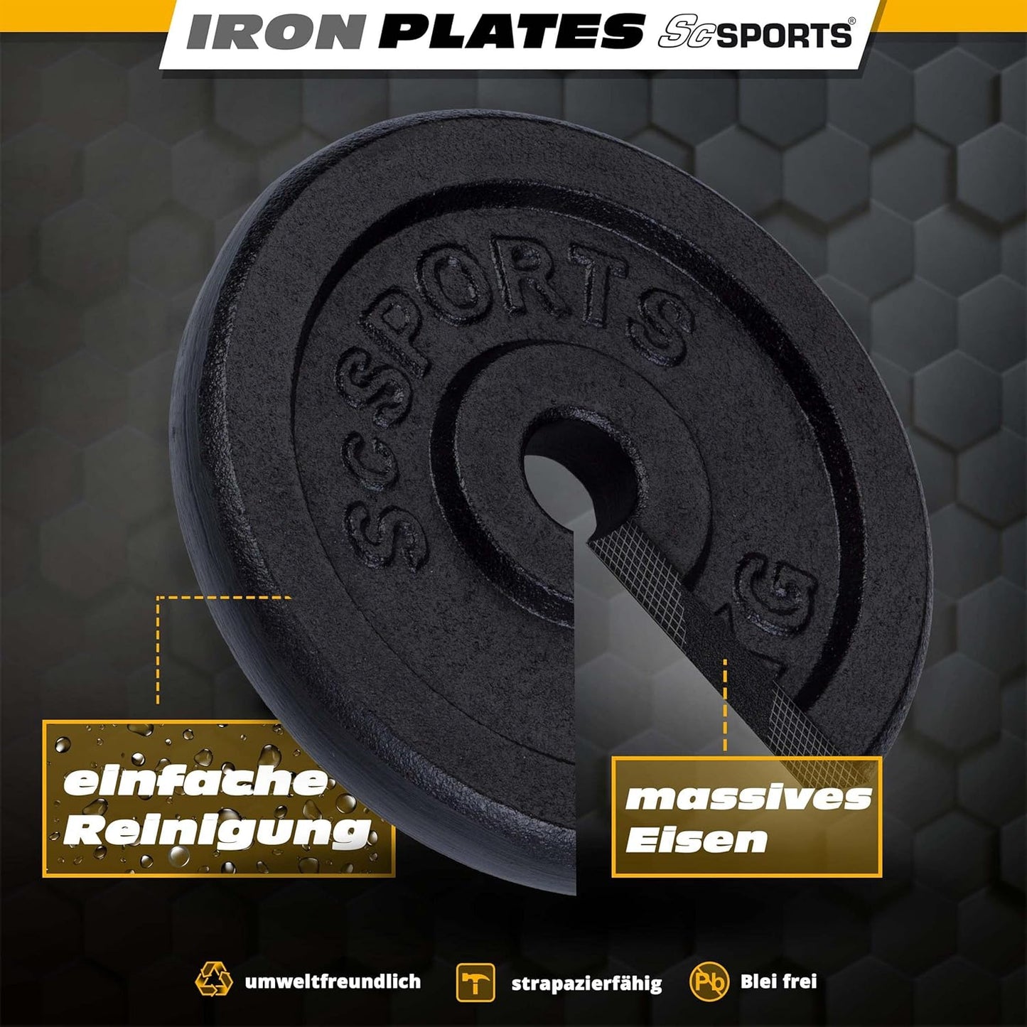 Hantelscheiben Set Gusseisen 10 - 40 kg