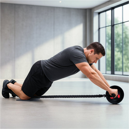 Ab Roller Set inkl. Kniematten, Springseil und Liegestützgriffe